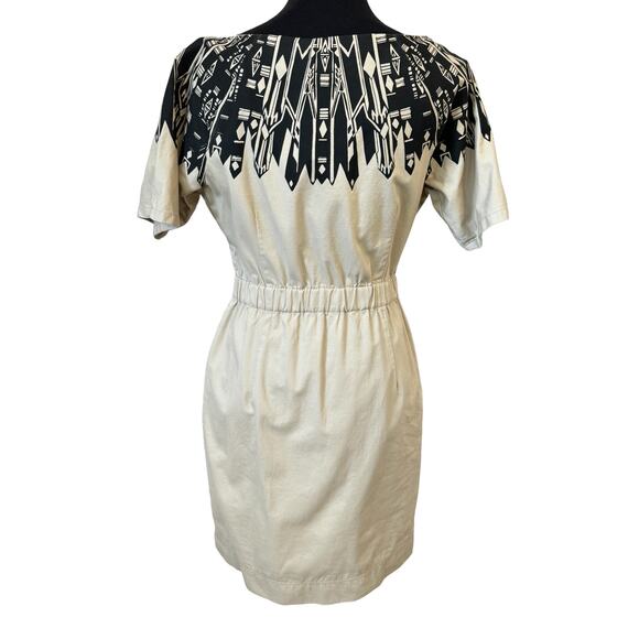 New ~ GAP ~ Vena Cava Printed Khaki Dress Size 8 - Picture 4 of 9